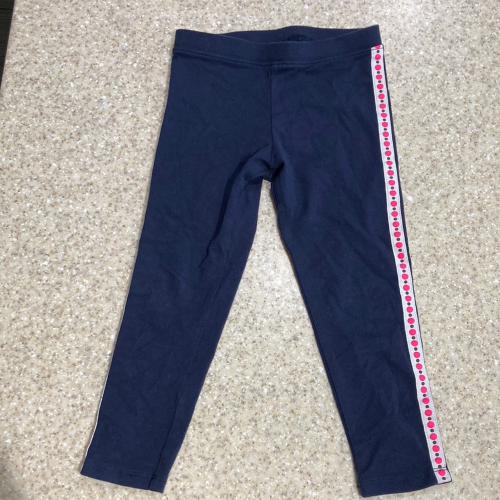 OshKosh B'gosh Navy Leggings with Pink Dot Trim